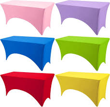Mantel Elástico Spandex Para Mesa De 6 Pies (1 Lado Arqueado) – 25 Colores, Ideal Para DJ Y Eventos Modernos