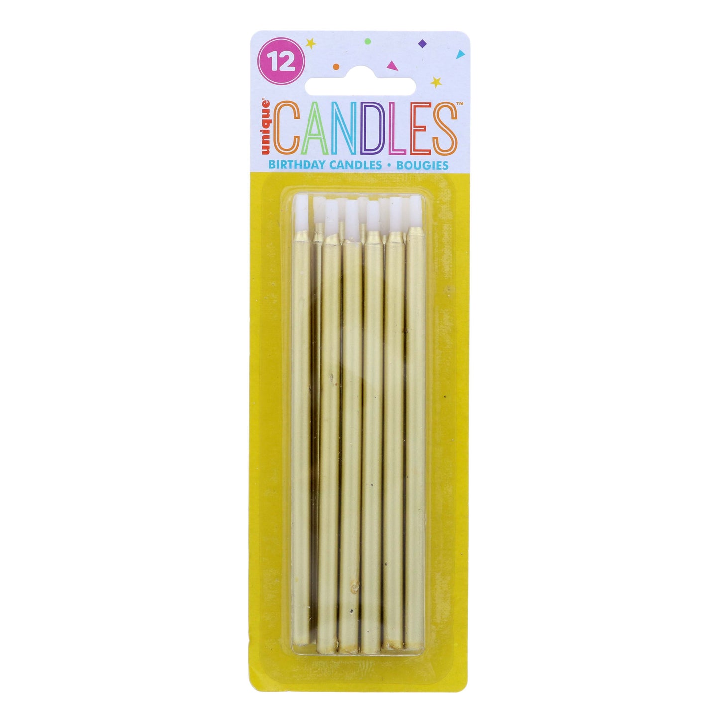 Bday Candles Gold Metallic
