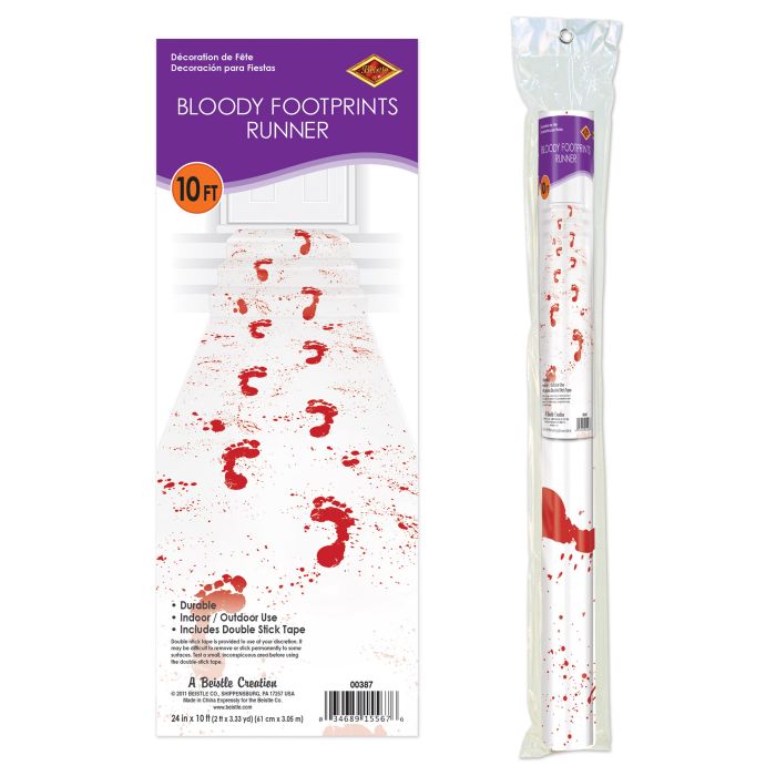 Halloween Bloody Footprints Runner 10ft (x1u)