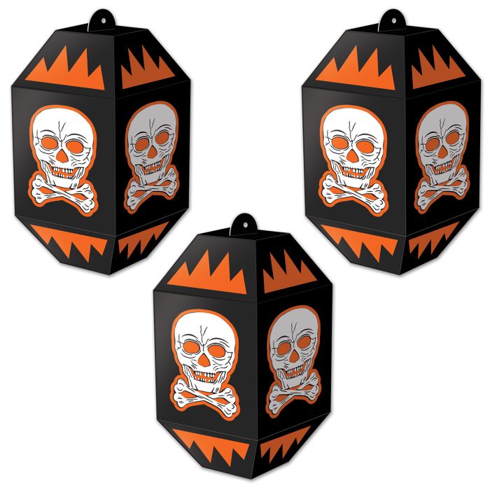 Halloween Skull Paper Lanterns 7" (x3u)