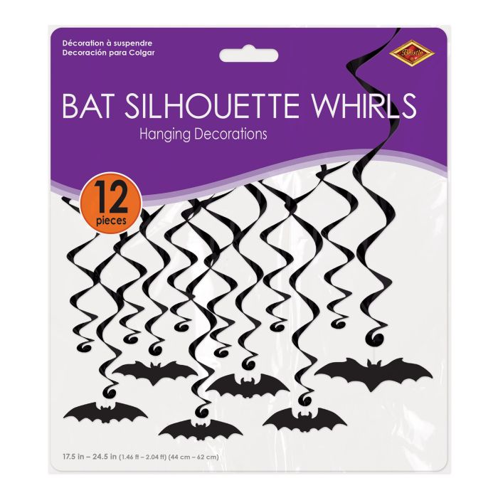 Bat Silhouette Whirls (x12u)
