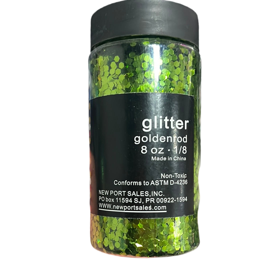 Glitter Goldenrod 8oz Lime Gre