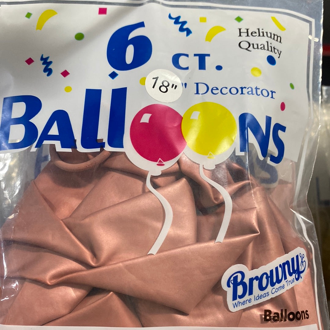 Globos 18” Chrome Rose Gold (6u)