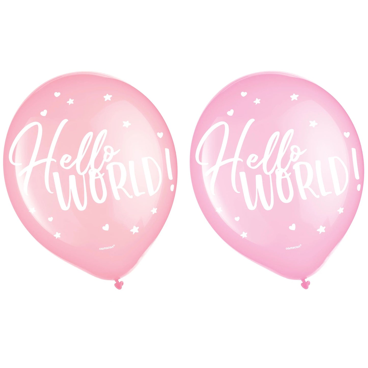 Hello World Girl Latex Balloons Rosa