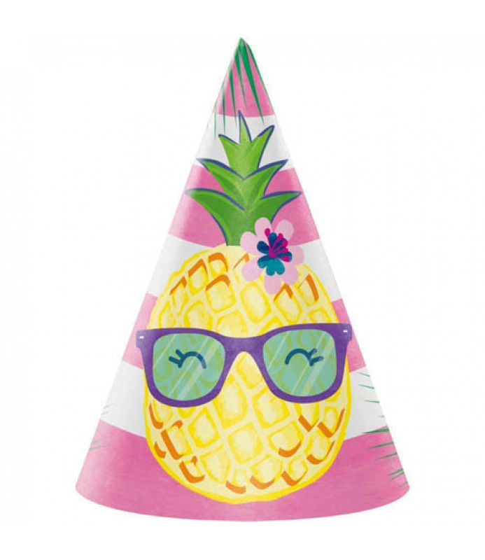 Pineapple and Friends Party Hats (x8u)