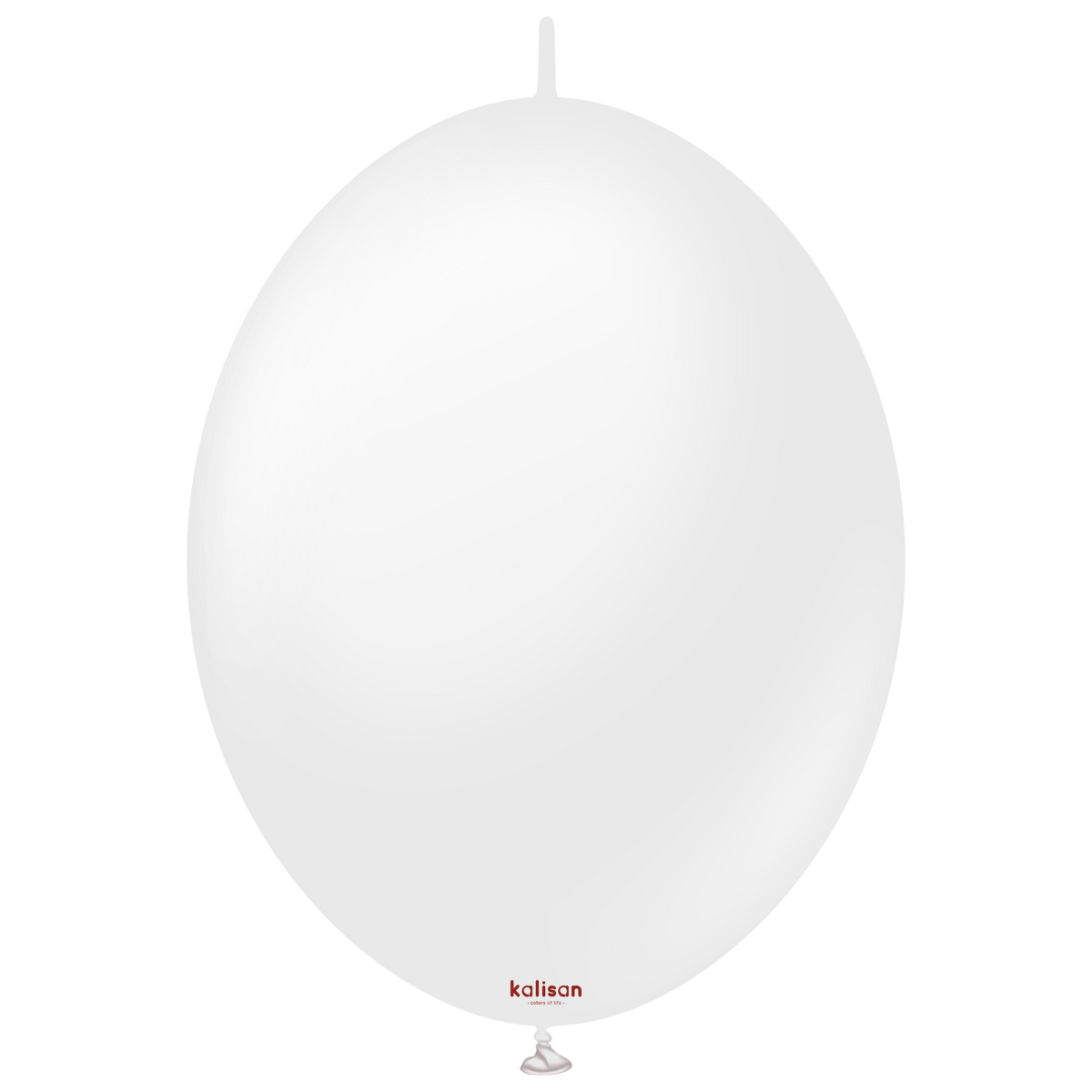 12" Kalisan Brand Linking Latex Balloons K-Link Opaque Satin Snow White (50 Per Bag)