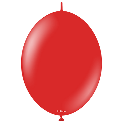 12" Kalisan Brand Linking Latex Balloons K-Link Standard Red (50 Per Bag)