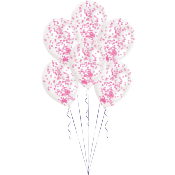 Confetti Balloons 12" Pink (x6u)