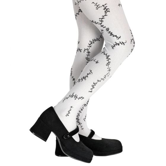 Stitched White Pantyhose