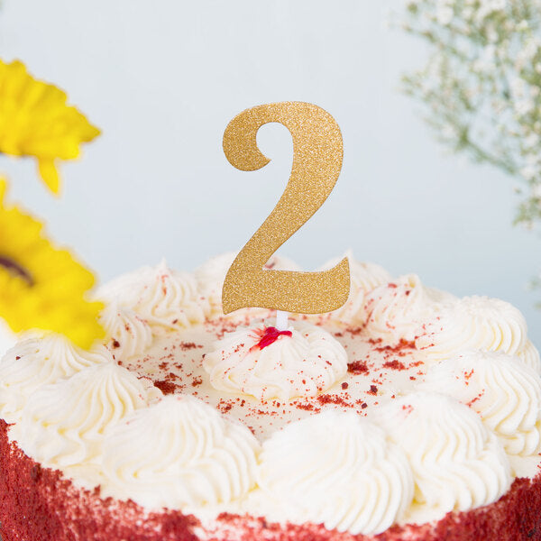 Glittered Stick Numbers Gold (x4u)