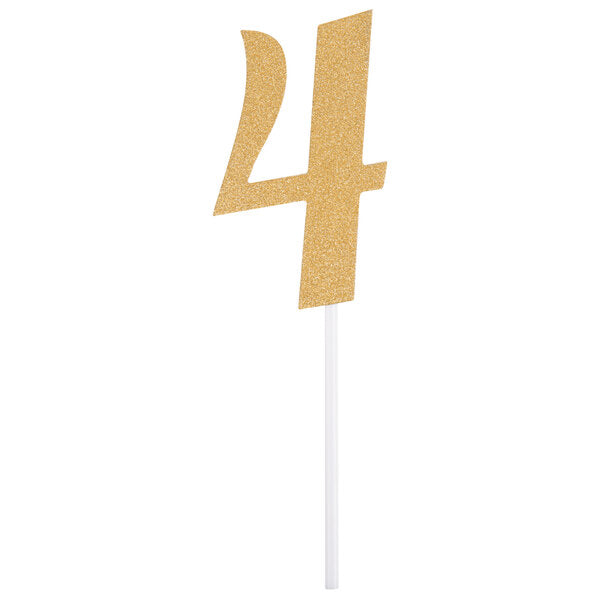 Glittered Stick Numbers Gold (x4u)