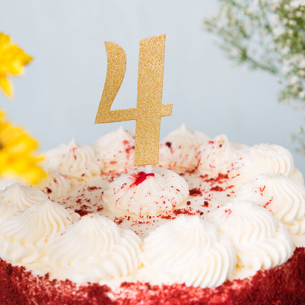 Glittered Stick Numbers Gold (x4u)