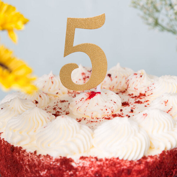 Glittered Stick Numbers Gold (x4u)