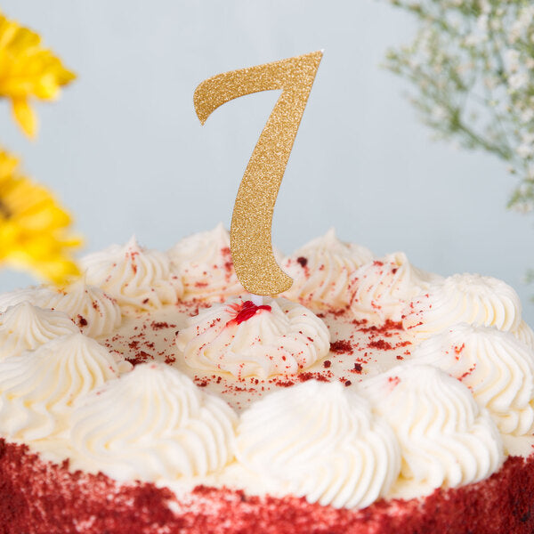 Glittered Stick Numbers Gold (x4u)