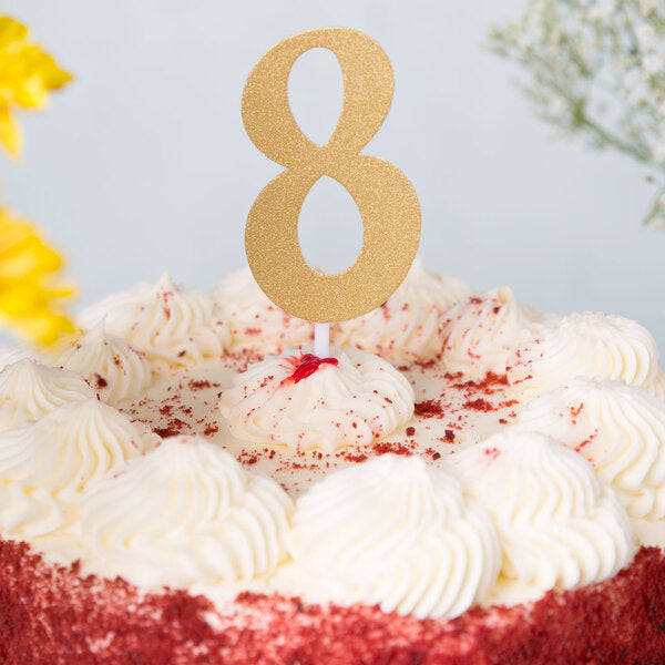 Glittered Stick Numbers Gold (x4u)