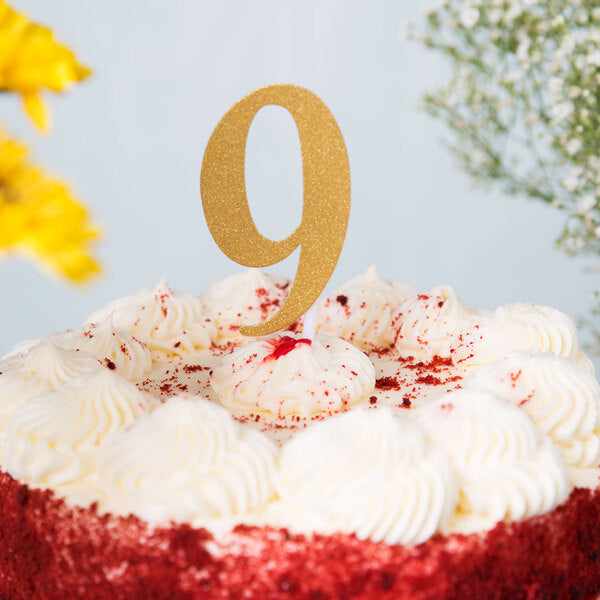 Glittered Stick Numbers Gold (x4u)