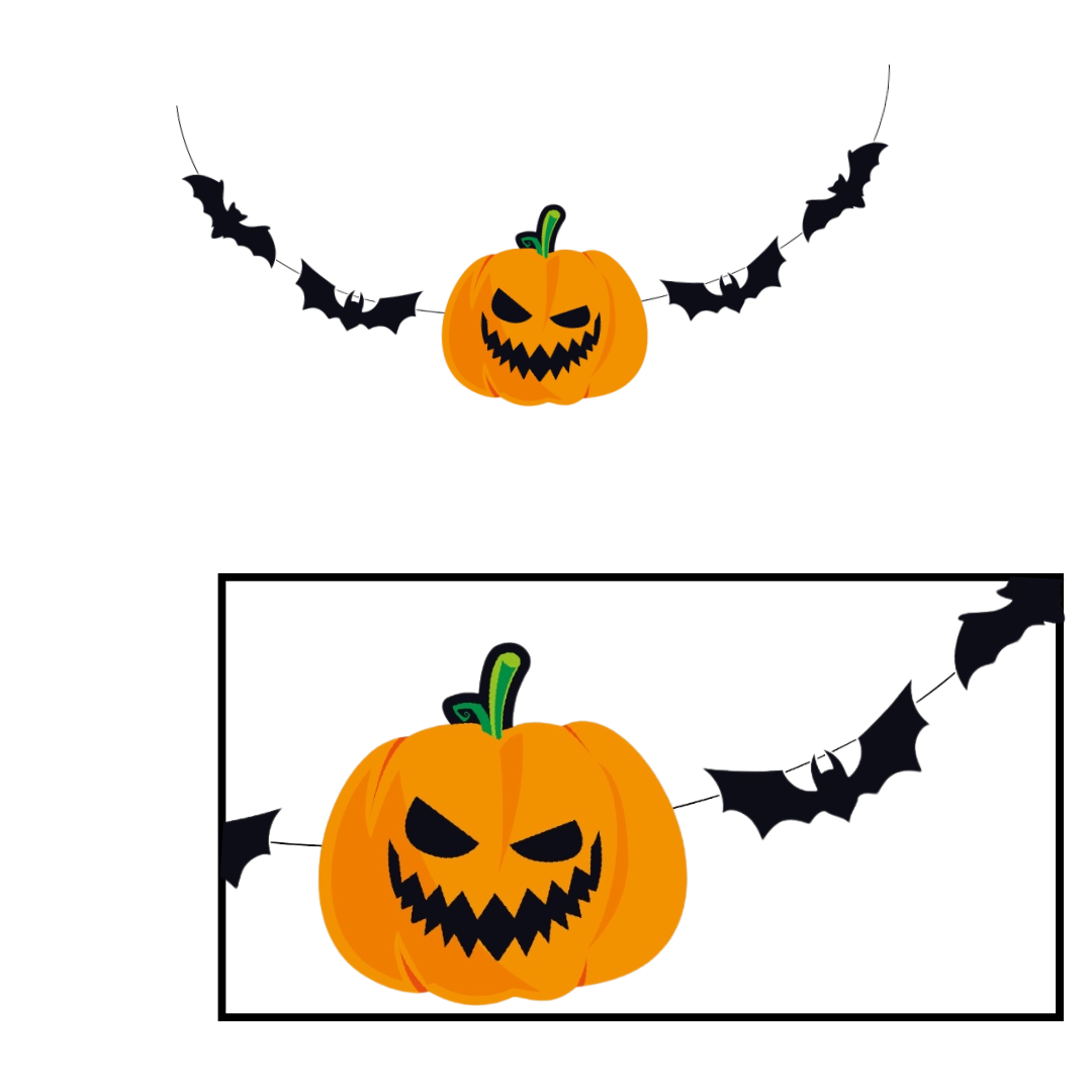 Letrero Halloween Calabaza y Murciélagos (x1u)