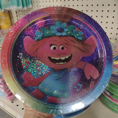 Platos 9" Round Trolls (8 unidades)