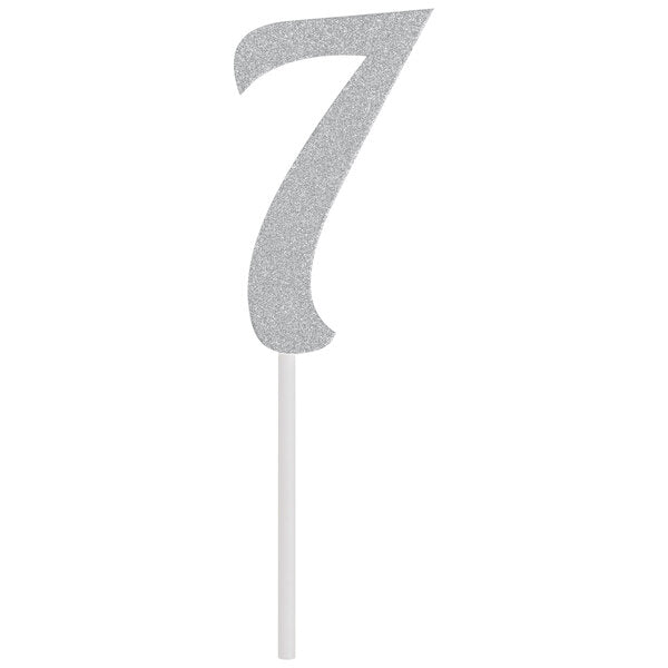 Glittered Stick Numbers Silver (x4u)