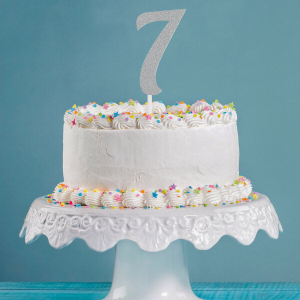 Glittered Stick Numbers Silver (x4u)