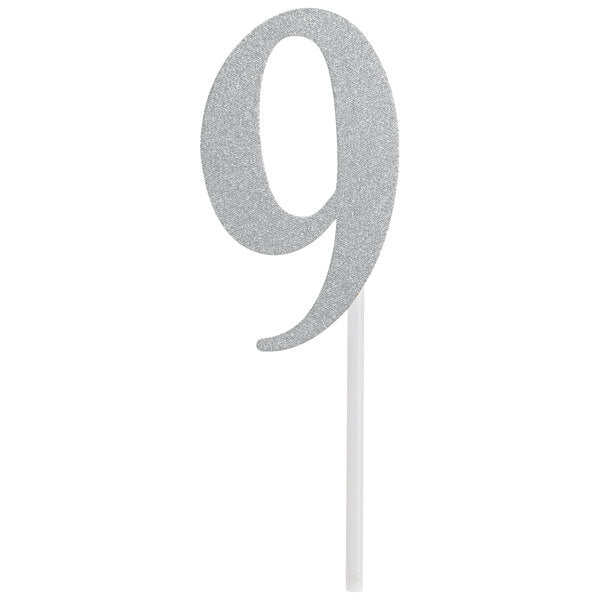 Glittered Stick Numbers Silver (x4u)
