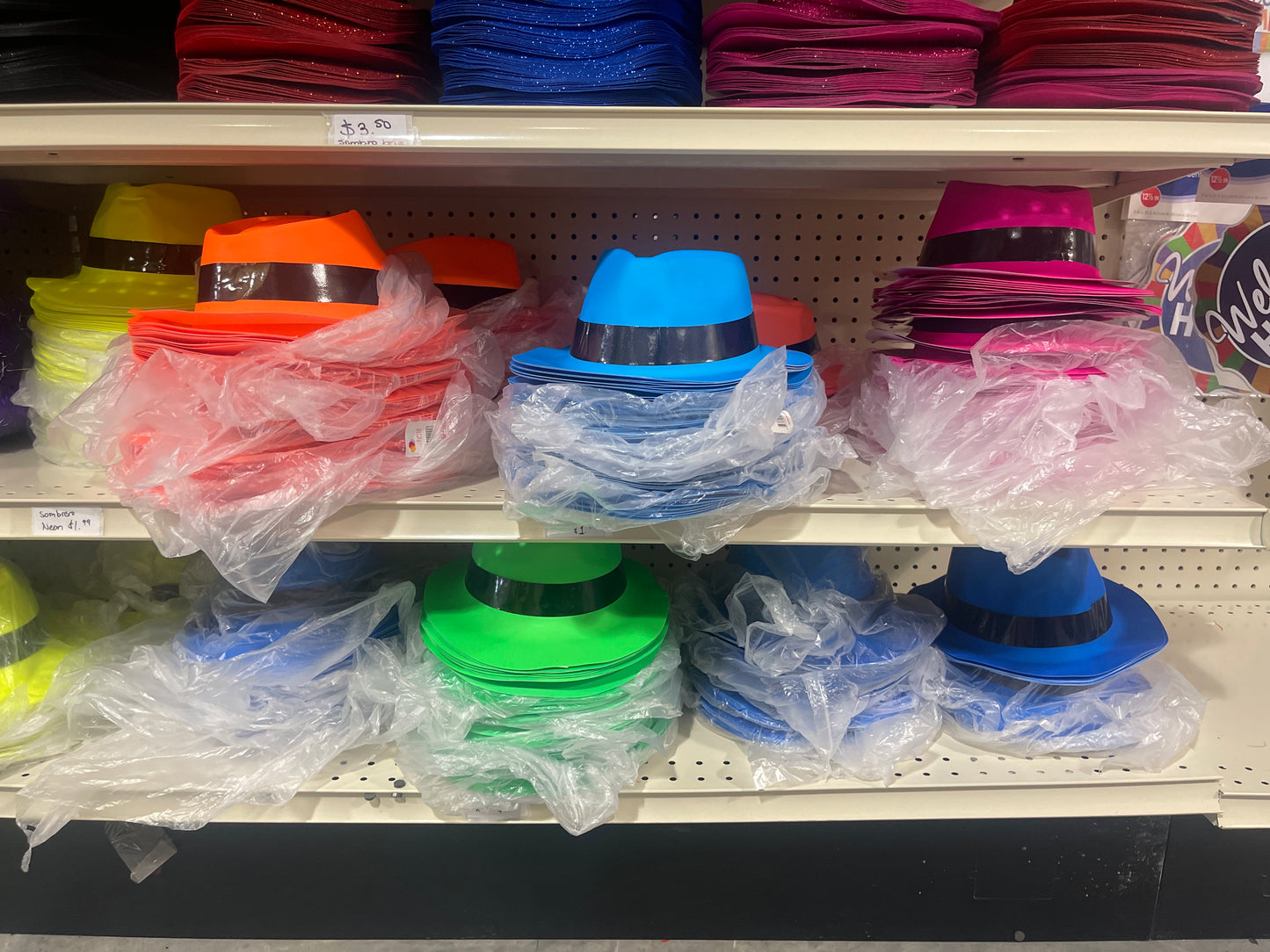 Sombrero Neon Plastico