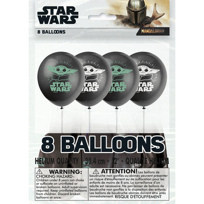 Star Wars Mandalorian Latex Balloons 12” (x8u)