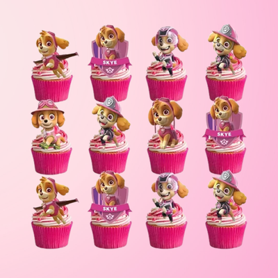 Paw Patrol Niña Cake Cupcake Toppers (x24u)