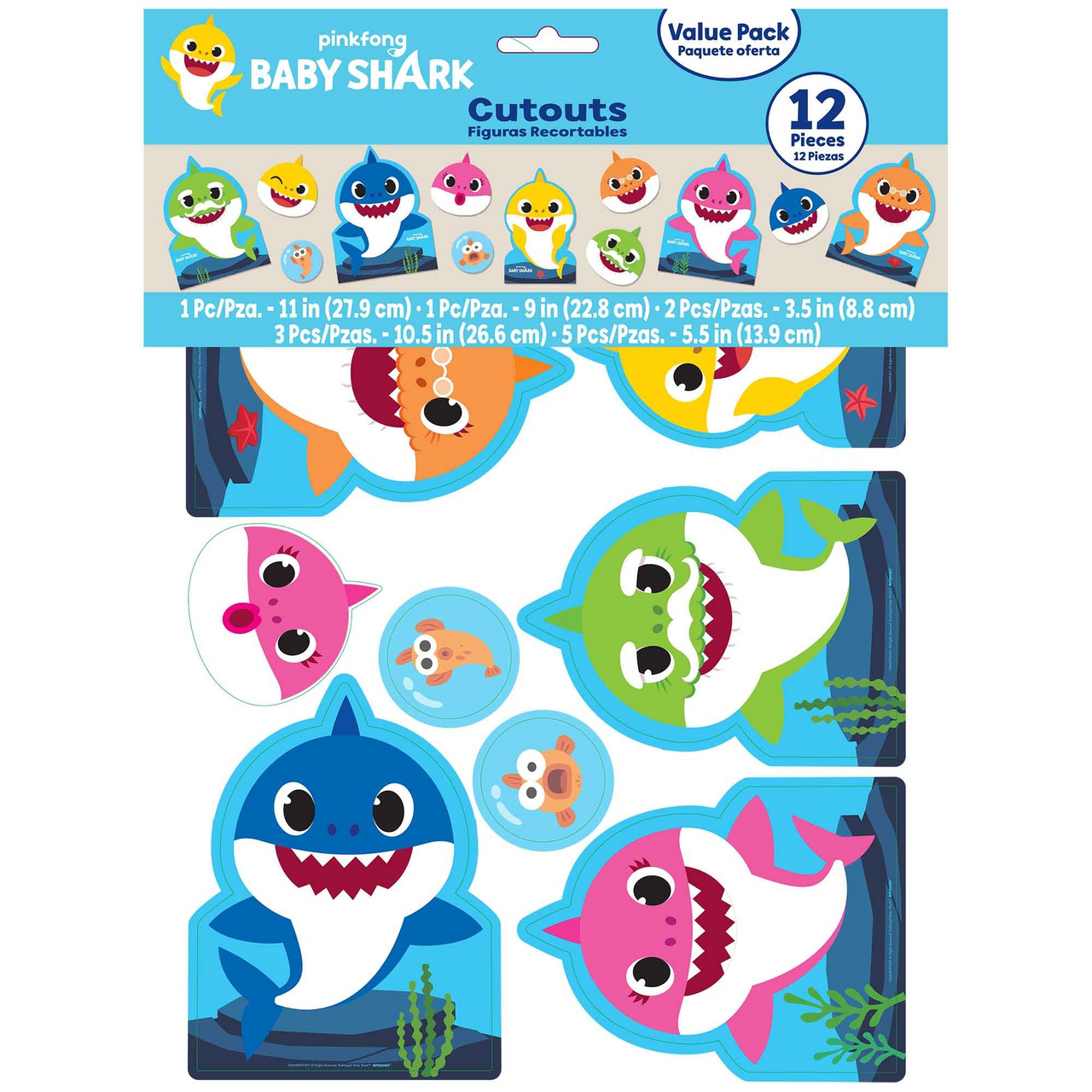 Baby Shark Cutouts (x12u)