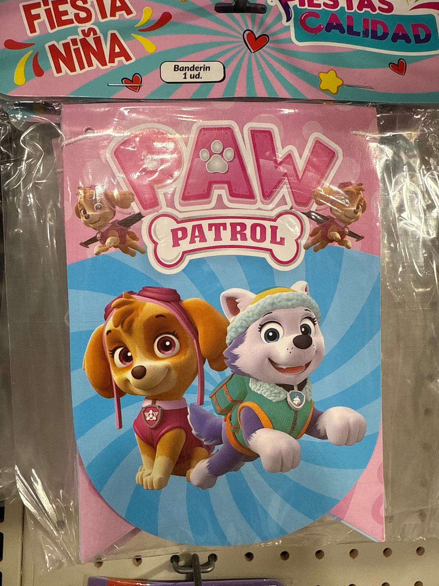 Banderín “Feliz Cumpleaños” Paw Patrol Niña (x1u)