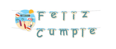 Letrero Surf "Feliz Cumple" (x1u)