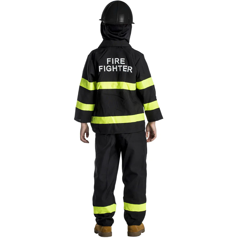 Black Fire Fighter Uniform Kids Boy Costume