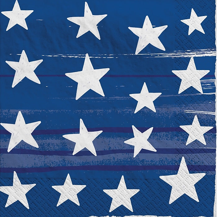 Painted Patriotic USA Beverage Napkins (x16u)