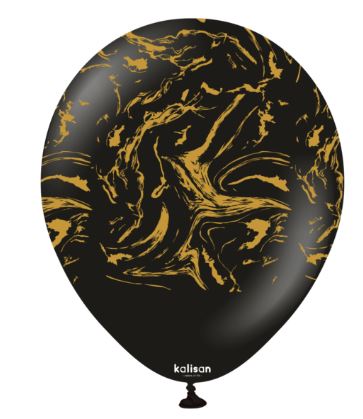 Kalisan Balloons 12" Space Nebula Black-Gold 25ct