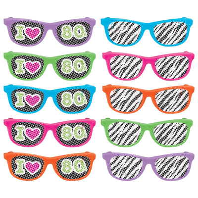 80's Glasses Printed Lens Retro Vintage