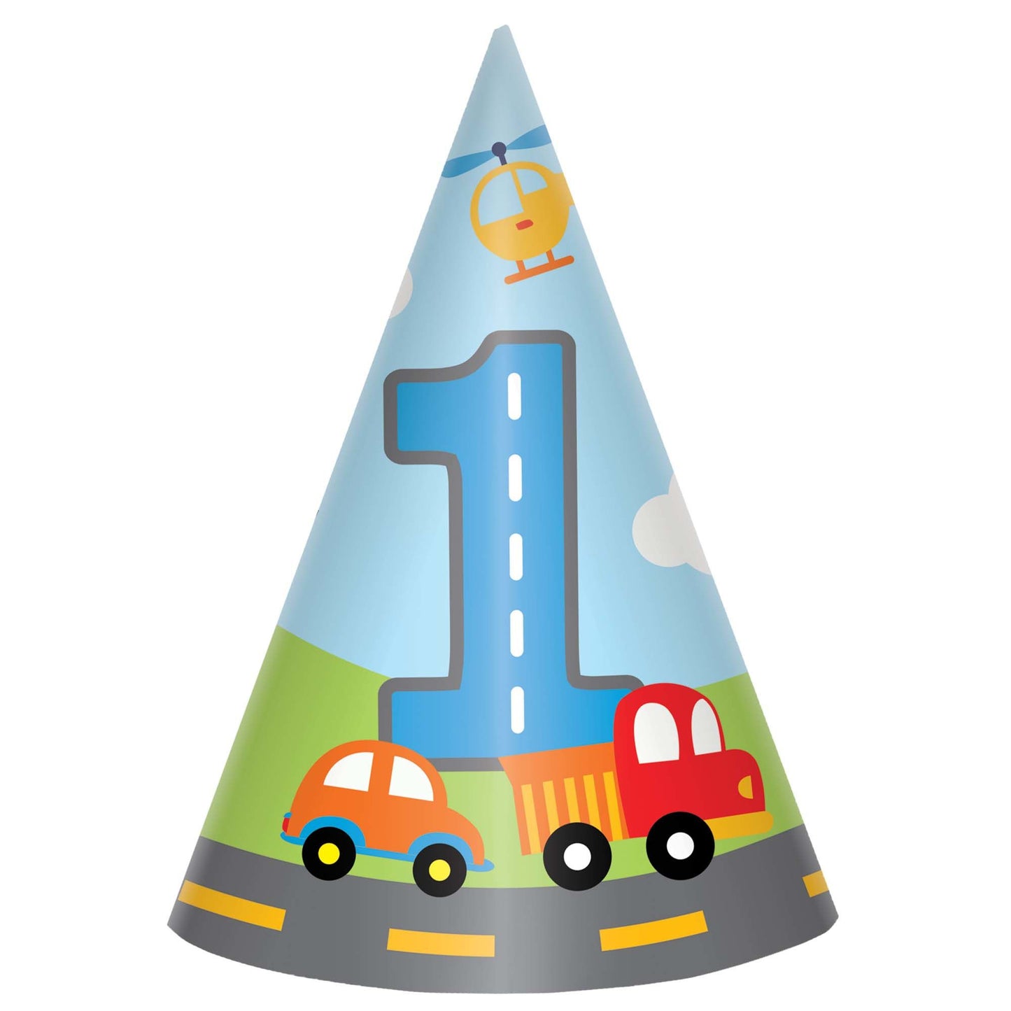 On the Road 1st Birthday Cone Hat