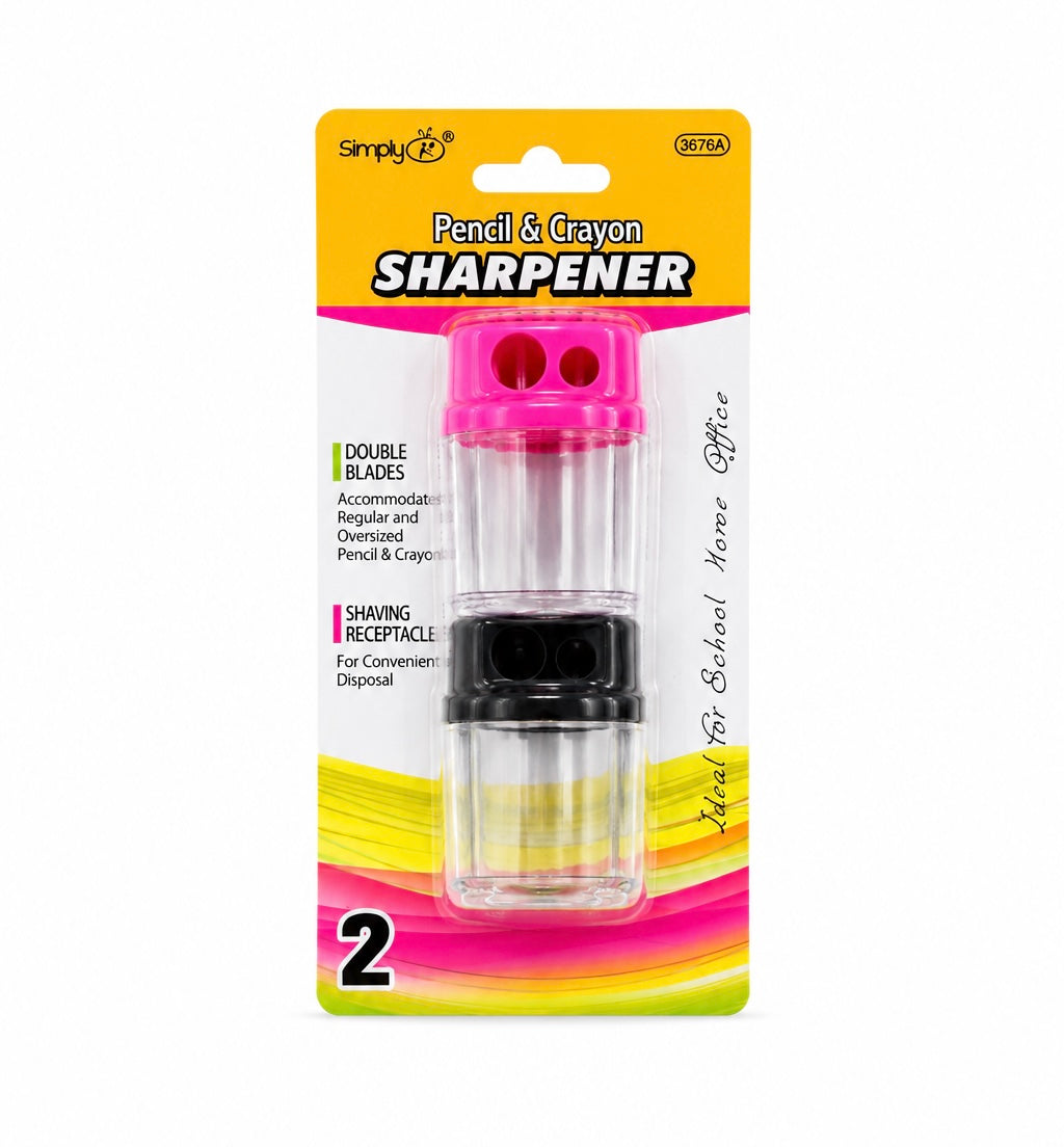 Pencil and Crayon Sharpener 2ct