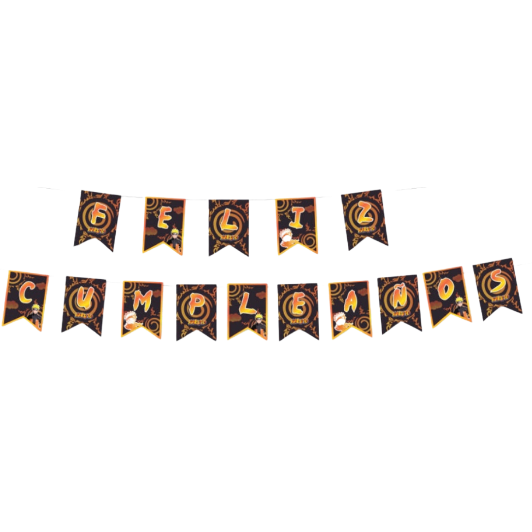 Naruto Banderín "Feliz Cumpleaños"