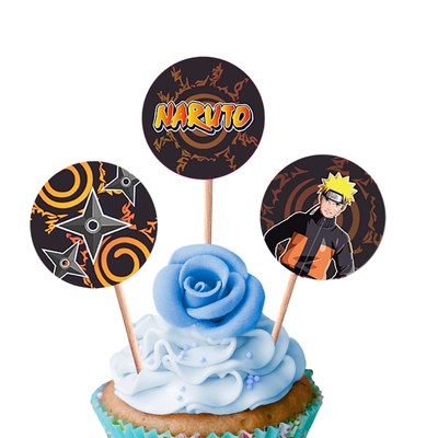 Palillos Decoradores Cupcake Naruto (x12u)