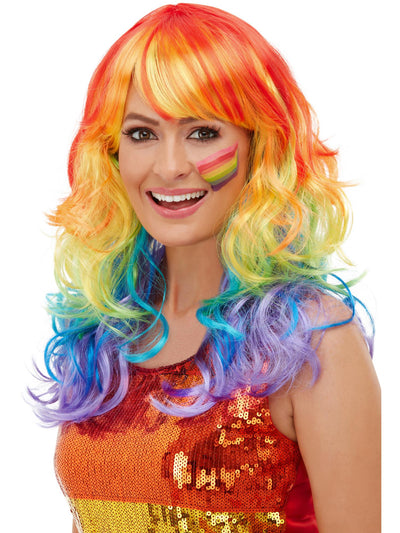 Rainbow Glam Wig Multi-Coloured