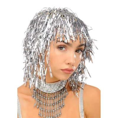 Tinsel Wig-Silver