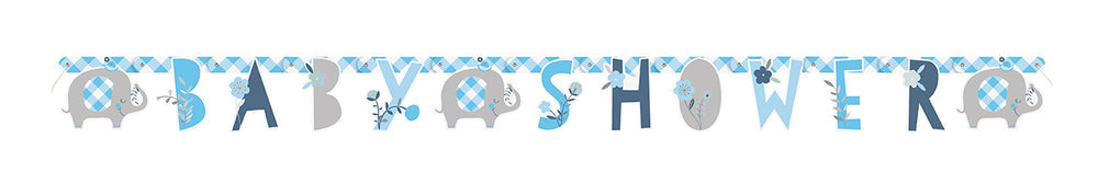 Banner "Baby Shower" Blue Elephant (x1u)