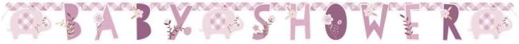 Banner "Baby Shower" Pink Elephant (x1u)