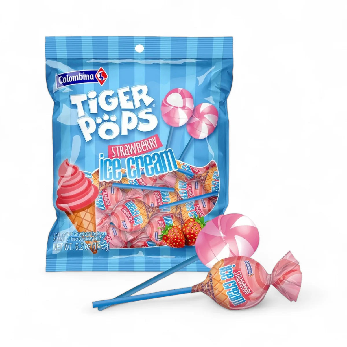 Tiger Pops Strawberry Ice Cream 6.2oz