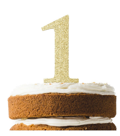 Cake Toppers Números Dorados 6ct