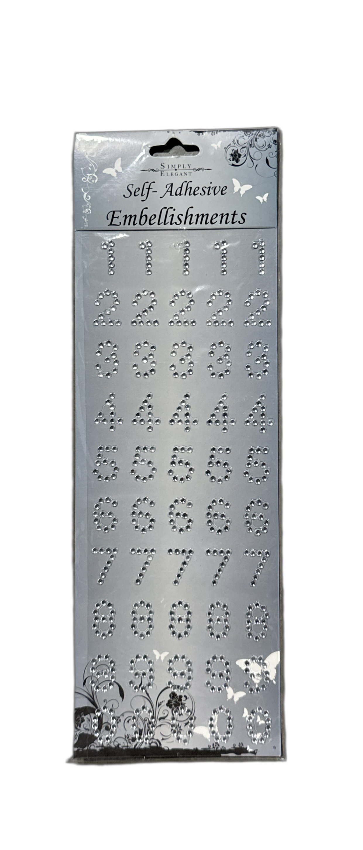 Acrylic Stickers Silver Numbers (x1u)