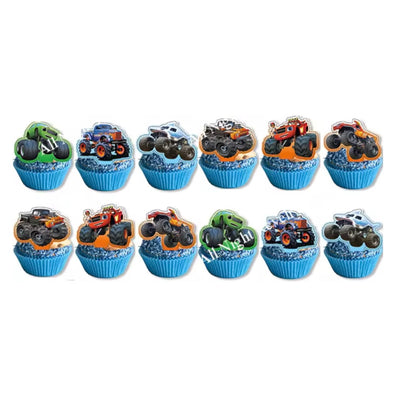 Monster Truck Birthday Decoration Cupcake Topper (x24)
