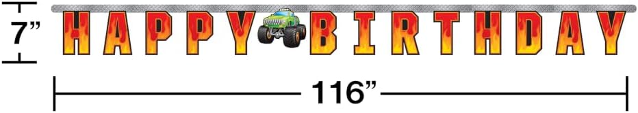 Monster Truck Rally Banner "Happy Birthday"