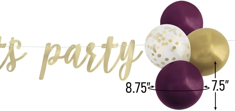 Lets Party Gold Purple Banner and Balloons Kit (x1u)