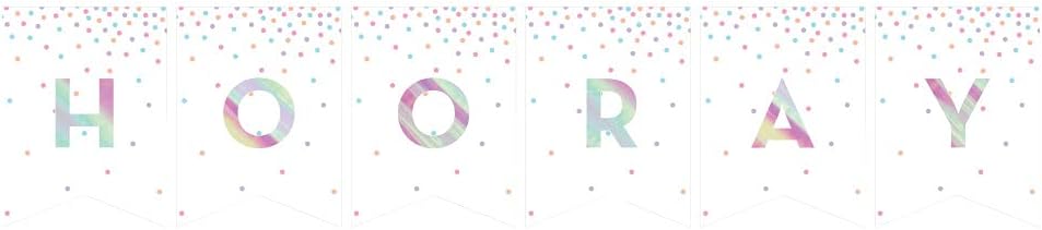 "Hooray" Iridescent Foil Banner 9ft (x1u)